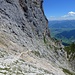 trotz des eigentlich guten Steiges sollte man hier trittsicher und schwindelfrei sein (Rückblick)