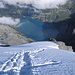 Beim Abstieg vom Fründenhorn 3369m, ein herrlicher Tiefblick auf den Oeschinensee
