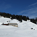 Die Alp Chängel geniesst eine gewisse Beliebtheit bei lokalen Schneeschuhläufern; anschliessend betritt man Niemandsland.<br /><br />(fotografiert auf dem Rückweg)