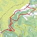 Tag vier im Überblick. Man kann auch vom Haut du Baerenbach über den Kruppenfels direkt zum Col de la Schlucht zurückwandern.