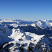 linke Bildhälfte die Glarner Alpen, rechte Bildhälftehälfte die Alvierkette