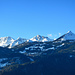 Verschneite Gipfel über dem Bürserberg