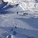 Fussaufstieg über dem Skidepot