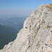 Kom Vasojevićki - Blick entlang der steilen westseitigen Flanke in Gipfelnähe.