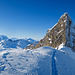 Schön ist die Passage über den kurzen Gratrücken (Rückblick)