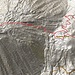 Meine Route rot eingezeichnete auf den Pico del Teide und den weglosen Abstieg über den höchsten Punkt vom Montaña Blanca zurück zum untersten Teil des Aufstiegsroute.