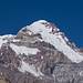 Der Gipfel des Aconcagua, links der Südgipfel mit einem Teil der Südwand und rechts der Polengletscher.