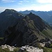 Verlauf des Hindelanger Klettersteigs vom Westlichen Wengenkopf nach Osten.