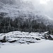 sehr starke Schnee- Verfrachtungen an der Flanke der Marwees