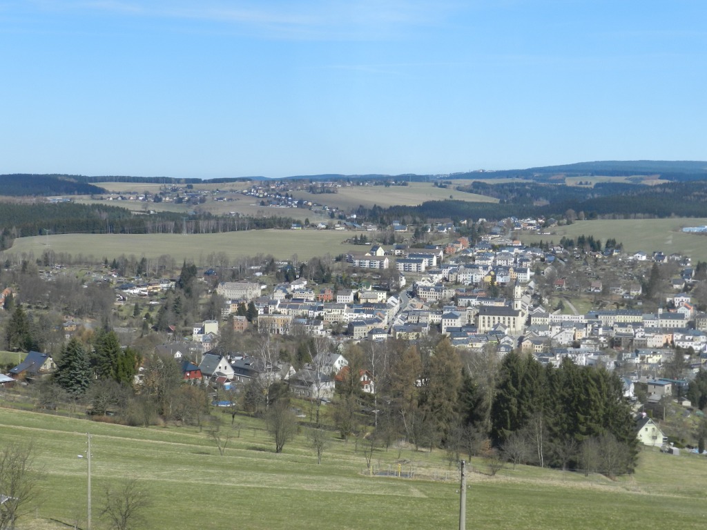 Blick von der Bismarcksäule auf Markneukirchen Fotos