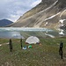 Auf 1000m hat es noch immer Eis auf den Seen obwohl es ende Juni ist