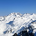 Panorama zum Skitourengebiet um das Val d'Agnel mit seinen hindernislosen Hängen