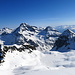 Panorama zum Piz Julier, dem Namensgeber des Alpenpasses, und dem Piz Albana