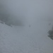 Alberto 4000 in discesa nella nebbia 