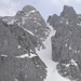 die Aufstiegsrinne zur Hochgrubachspitze führt zum Schönwetterfensterl