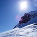 Den Ostgrat des Chüealphorns erreicht man über die Querung am oberen Gletscherrand.