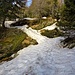 Ponte di neve sul riale con arrivo al cancelletto che poi porta all'Alpe Sponda