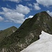 Der Gipfelaufschwung zum Türtschhorn, links daneben das Glatthorn.