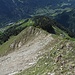 Rückblick über den bisherigen Aufstieg, rechts die Alpe Türtsch.