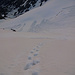 Steile Tritte zum Nordgrat des Surettahorns