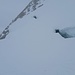 Die Abstiegsflanke des Mont Blanc du Tacul bietet etliche (und auch sehr große) Gletscherspalten. 