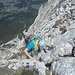 Kurze Kletterstelle im Abstieg zum Abseilring