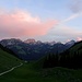 Gastlosenkette in der Abendsonne an der Ritzli-Alp.