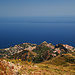 Blick vom Gipfel auf Taormina, Kastell, Castelmola und Meer