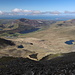 Im Aufstieg zum Snowdon / Yr Wyddfa - Während wir uns bereits unter Wolken befinden, scheint im Umland noch die Sonne. Wiederum ist der große Stausee Llyn Cwellyn zu sehen. Vorn auch Llyn Nadroedd, Llyn Coch, Llyn Ffynnon-y-gwas (von links nach rechts).