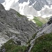 Steiles Abstiegsgelände (T5-) zwischen Oberstdorfer Hammerspitze und Fiderepasshütte