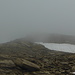 Just before reaching the summit, the fog came back for a moment.