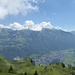 wieder im Abstieg mit Tiefblick aufs Städtchen Glarus