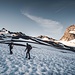gefrorene Schneefelder auf dem Weg zum Rest des Vermuntgletschers unterhalb der Dreiländerspitze