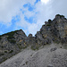 Blick hoch zur Schlüsselstelle des Anstiegs.
