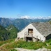 An der Alpe Scaredi eröffnet sich erstmals ein traumhafter Blick zum Monte-Rosa-Massiv.