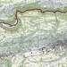 Erster Teil. Dubiose Aufzeichnung links der Bildmitte wegen gestörtem GPS-Empfang entlang dem Lac de Moron. Aufnahme leicht gedreht, Norden ist nicht genau oben.