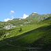 am unteren Bildrand der Weg zur Alp Untersäss
