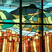 Kapelle auf Alp Stafel: Das die ganze südliche Frontseite einnehmende Glasfenster stilisiert die Bergwelt