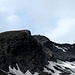La cima del Piz Piot e sotto quel che resta del suo ghiacciaio