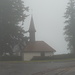 chapelle du col du Brabant : toujours du brouillard .