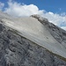 das schuttige Gipfeldach der Sonntagkarspitze