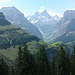Aussicht von der Windigegg Richtung Selbstsanft, Tödi, im Bild rechts unten: Alp Baumgarten