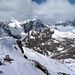 Gipfel Mont Creyaz 3015m.<br />Blick zu Punta Garin, Mont Grauson und Punta di Leppe