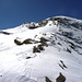 Steilstufe überwunden. Blick auf Ghiacciaio del Gran Vallon und Gipfelkopf Gran Sertz links.