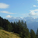 Vista sul gruppo del Bernina, ancora per poco libero dalle nuvole