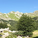 Das große Kar Sergenti del Sechia am Fuß des Bergkamms mit der Alpe di Succiso (rechts außerhalb des Bildes).