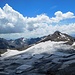 Schaufeljoch (3158 m),<br />Blick nach Süden<br />Gut zu sehen die Gletscherschutzmaßnahmen durch Vliesabdeckung<br />