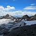 Schaufeljoch (3158 m),<br />Blick nach Süden<br />Gut zu sehen die Gletscherschutzmaßnahmen durch Vliesabdeckung