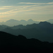 Morgenstimmung an der Fuorcla Boval, Ortler und Königsspitze in der Ferne.