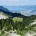Blick über den Talkessel, hinunter zum Genfersee.